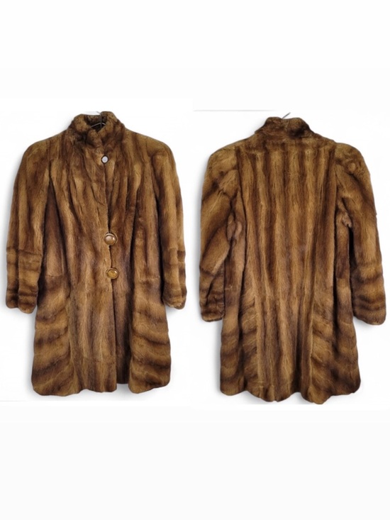 Vintage Jackets & Blazers - Vintage Mink Genuine Brown Fur Coat (Classic Mobwife)